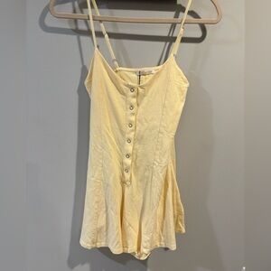 Zara Light Yellow cotton strap jumpsuit